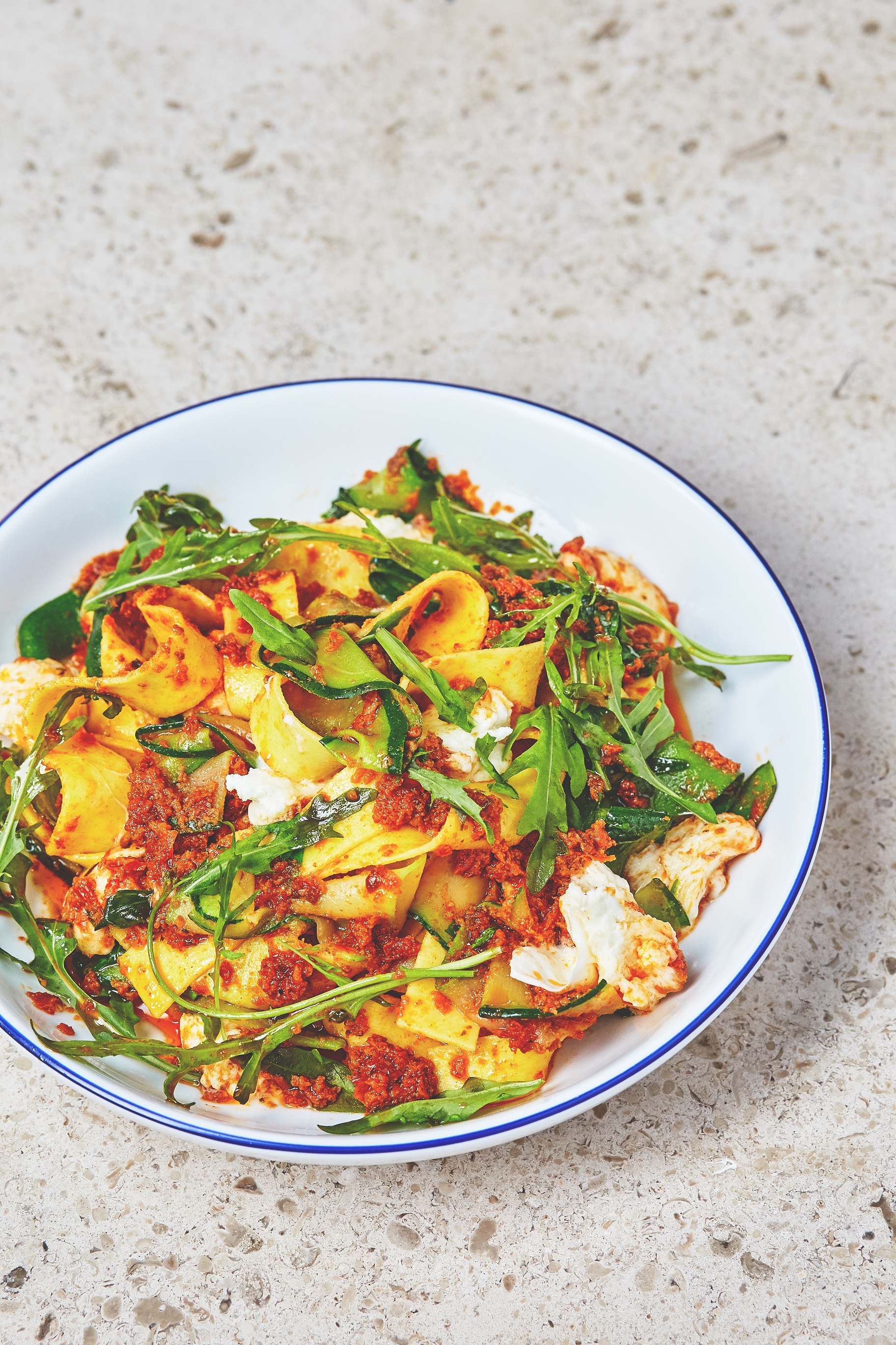 Pappardelle and Courgettes with Oak Smoked Paprika Pesto Vegetarian Recipe