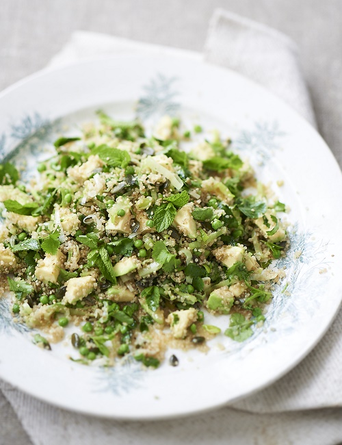 Jersey Royals with mint and petits pois