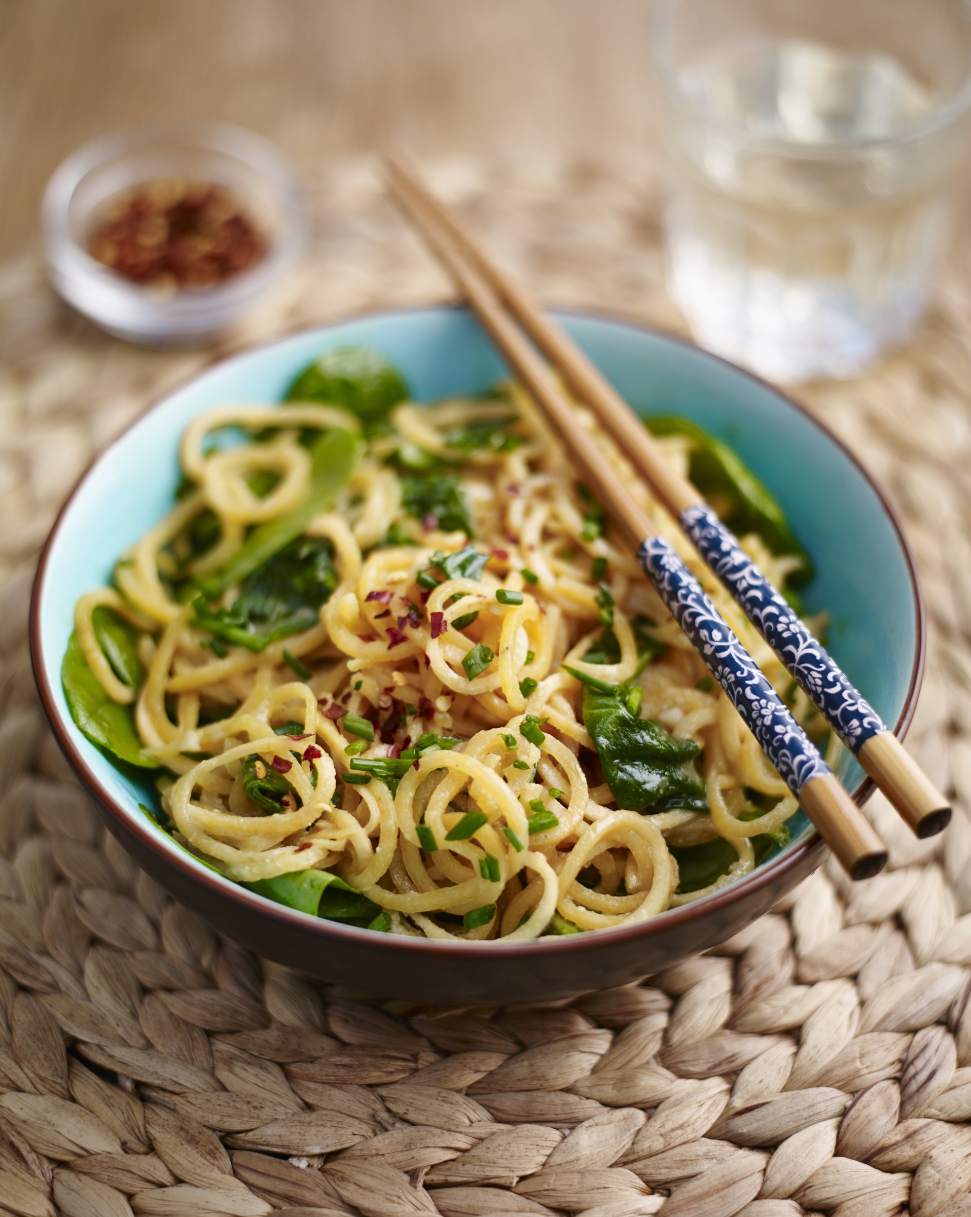 Spiralized Sweet Potato Noodles with Cashew Sauce